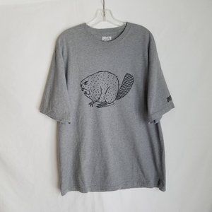 Duluth Trading Gray Angry Beaver T Shirt Longtail Mens Size Medium